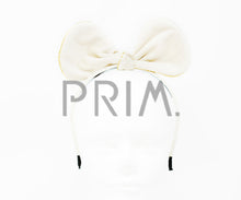 Load image into Gallery viewer, VELVET WITH METALLIC TRIM BOW HEADBAND
