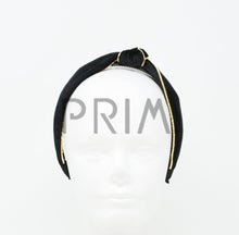 Load image into Gallery viewer, VELVET WITH METALLIC TRIM KNOT HEADBAND
