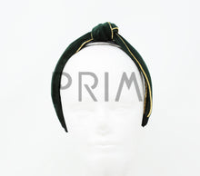 Load image into Gallery viewer, VELVET WITH METALLIC TRIM KNOT HEADBAND