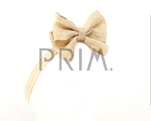 Load image into Gallery viewer, BURLAP STANDING BOW BABY HEADBAND