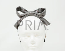 Load image into Gallery viewer, METALLIC SUEDE WIRE BOW HEADBAND