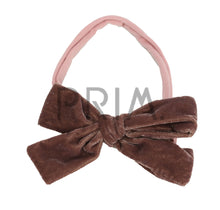 Load image into Gallery viewer, DACEE VELVET SHIMMER BOW BABY HEADBAND
