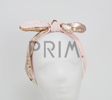 Load image into Gallery viewer, SEQUIN AND SATIN BOW HEADBAND