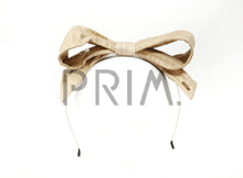 Load image into Gallery viewer, LINEN LOOK WIRE BOW HEADBAND