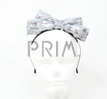 Load image into Gallery viewer, FUR BOW WITH FOIL STARS HEADBAND