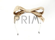 Load image into Gallery viewer, LINEN LOOK WIRE BOW HEADBAND