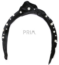 Load image into Gallery viewer, VELVET KNOT PEARLS HEADBAND