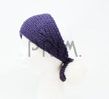 Load image into Gallery viewer, SOLID KNIT POM POM EAR WARMER TAILS