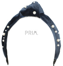 Load image into Gallery viewer, VELVET KNOT PEARLS HEADBAND