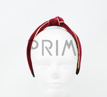 Load image into Gallery viewer, VELVET WITH METALLIC TRIM KNOT HEADBAND