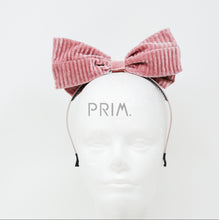 Load image into Gallery viewer, VELVET RIBBED BOW HEADBAND