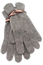 Load image into Gallery viewer, ANGORA KNITTED LEATHER RIBBON GLOVE