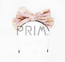 Load image into Gallery viewer, FUR BOW WITH FOIL STARS HEADBAND