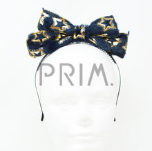 Load image into Gallery viewer, FUR BOW WITH FOIL STARS HEADBAND