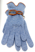 Load image into Gallery viewer, ANGORA KNITTED LEATHER RIBBON GLOVE
