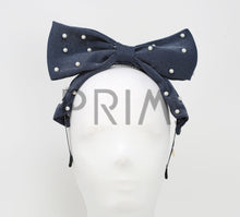 Load image into Gallery viewer, POP UP BOW WITH SCATTERED PEARLS HEADBAND