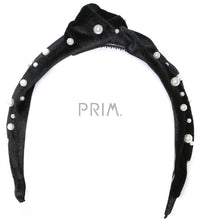 Load image into Gallery viewer, VELVET KNOT PEARLS HEADBAND