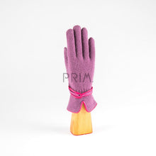 Load image into Gallery viewer, ANGORA KNITTED LEATHER RIBBON GLOVE