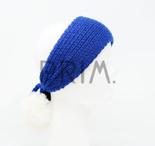 Load image into Gallery viewer, SOLID KNIT POM POM EAR WARMER TAILS