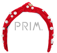 Load image into Gallery viewer, VELVET KNOT WITH PEARLS