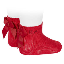 Load image into Gallery viewer, MOSS STITCH SOCK WITH BOW