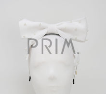 Load image into Gallery viewer, POP UP BOW WITH SCATTERED PEARLS HEADBAND