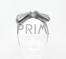 Load image into Gallery viewer, METALLIC FUR BOW BABY HEADBAND