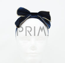 Load image into Gallery viewer, METALLIC EDGED VELVET POP UP BOW BABY BAND