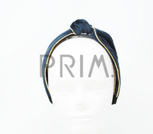 Load image into Gallery viewer, VELVET WITH METALLIC TRIM KNOT HEADBAND