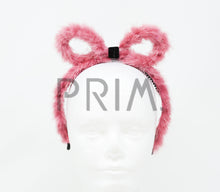 Load image into Gallery viewer, RABBIT FUR BOW WITH VELVET CENTER HEADBAND