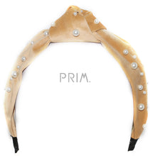 Load image into Gallery viewer, VELVET KNOT PEARLS HEADBAND