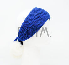 Load image into Gallery viewer, SOLID KNIT POM POM EAR WARMER TAILS
