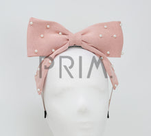 Load image into Gallery viewer, POP UP BOW WITH SCATTERED PEARLS HEADBAND