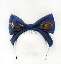 Load image into Gallery viewer, RIBBED BOW HEADBAND WITH FOIL WINK