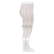 Load image into Gallery viewer, CONDOR CROCHET TIGHTS GROSGRAIN BOW