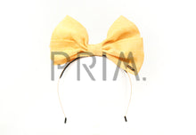 Load image into Gallery viewer, LINEN STANDING BOW HEADBAND