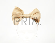 Load image into Gallery viewer, LINEN STANDING BOW HEADBAND