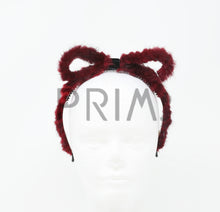 Load image into Gallery viewer, RABBIT FUR BOW WITH VELVET CENTER HEADBAND