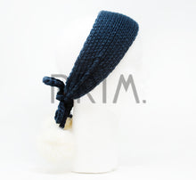 Load image into Gallery viewer, SOLID KNIT POM POM EAR WARMER TAILS