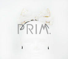 Load image into Gallery viewer, FUR BOW WITH FOIL STARS HEADBAND