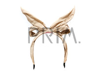 Load image into Gallery viewer, DENIM MONSTER BOW HEADBAND