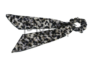 DACEE LEOPARD PRINT VELVET SCRUNCHY WITH TAILS