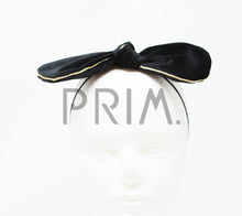 Load image into Gallery viewer, VELVET WITH METALLIC TRIM BOW BABY HEADBAND