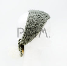 Load image into Gallery viewer, SOLID KNIT POM POM EAR WARMER TAILS
