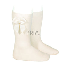 Load image into Gallery viewer, KNEE SOCK WITH GROSGRAIN BOW