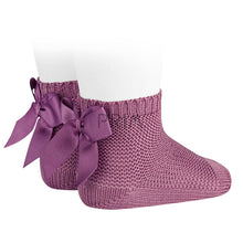 Load image into Gallery viewer, MOSS STITCH SOCK WITH BOW