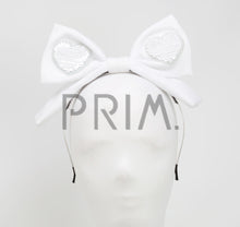 Load image into Gallery viewer, TWO WAY SEQUIN HEART BOW HEADBAND