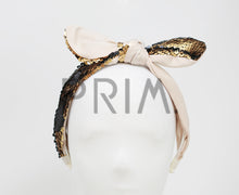 Load image into Gallery viewer, SEQUIN AND SATIN BOW HEADBAND