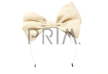 Load image into Gallery viewer, LINEN STANDING BOW HEADBAND