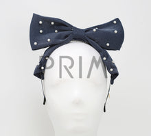 Load image into Gallery viewer, POP UP BOW WITH SCATTERED PEARLS HEADBAND